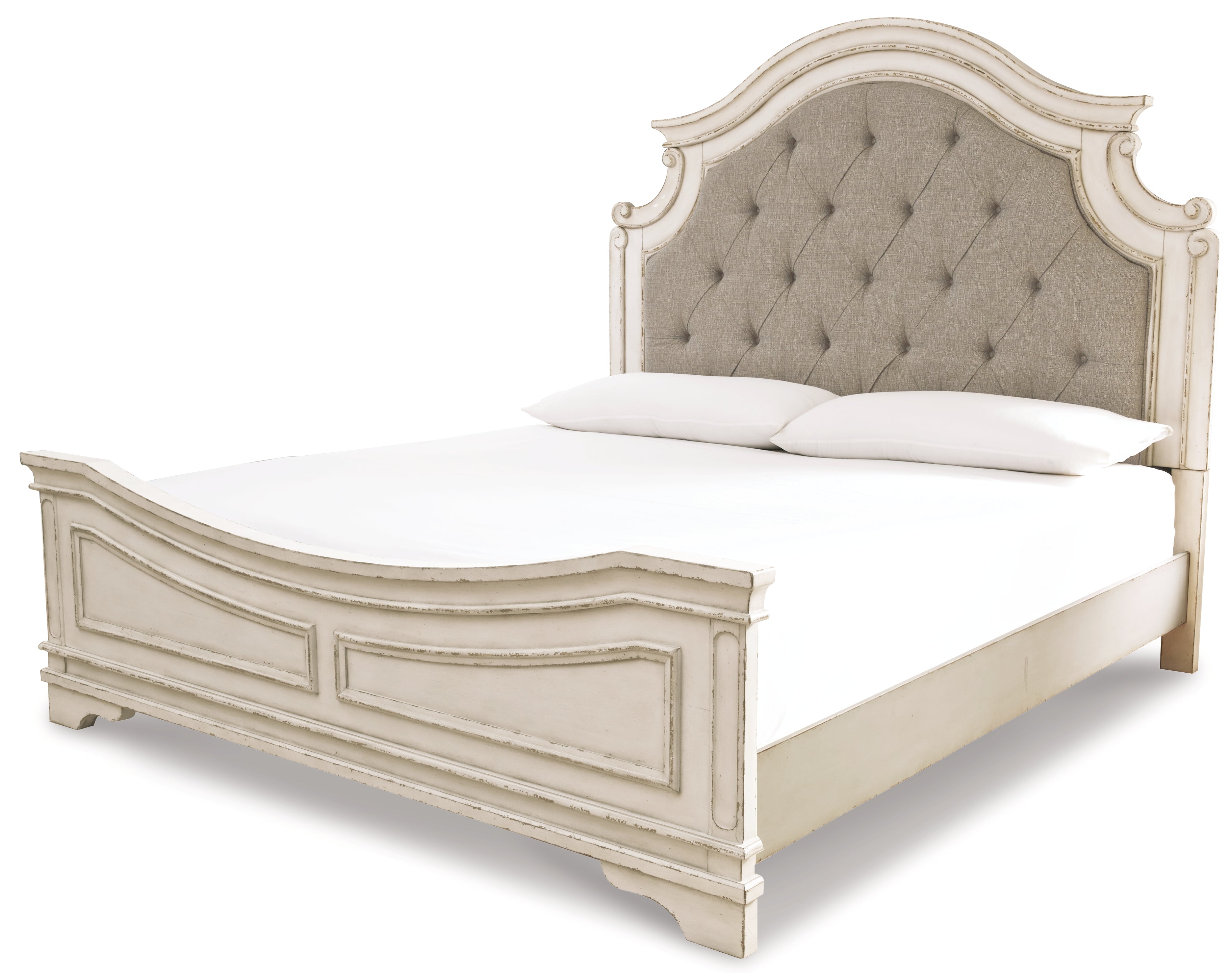 Realyn Two-tone King Panel Bedroom Set with Dresser and 2 Nightstands