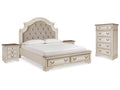 Realyn Two-tone King Storage Bedroom Set with Chest and 2 Nightstands