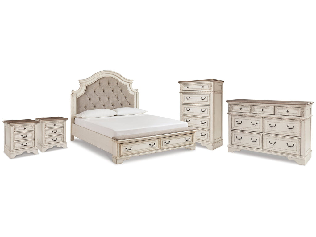 Realyn King Storage Bedroom Set, Two-Tone