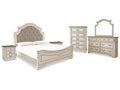 Realyn King Upholstered Panel Bedroom Set, Two-Tone