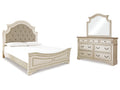 Realyn King Upholstered Panel Bedroom Set, Two-Tone