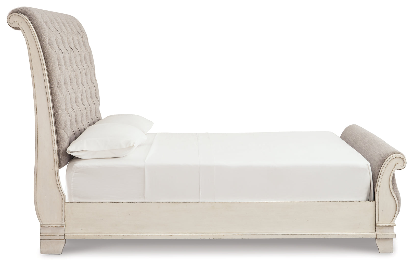 Realyn King Upholstered Sleigh Bedroom Set, Two-Tone