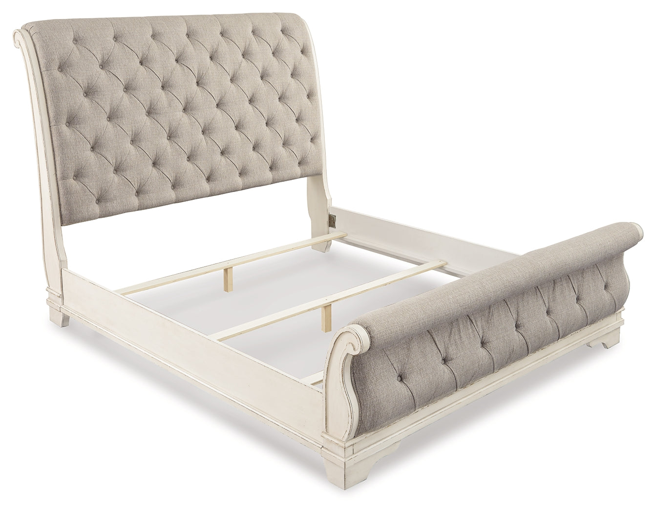 Realyn King Upholstered Sleigh Bedroom Set, Two-Tone