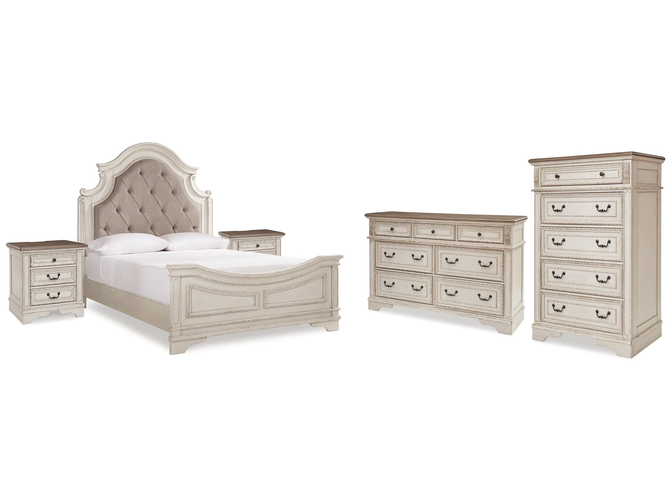Realyn Queen Panel Bedroom Set, Two-Tone