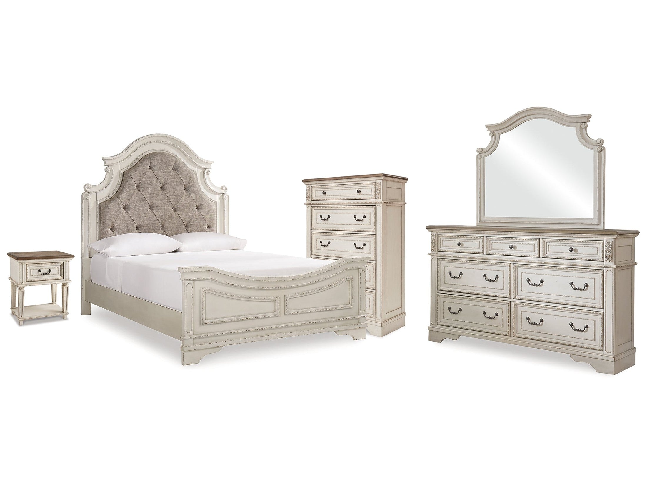 Realyn Queen Panel Bedroom Set, Two-Tone