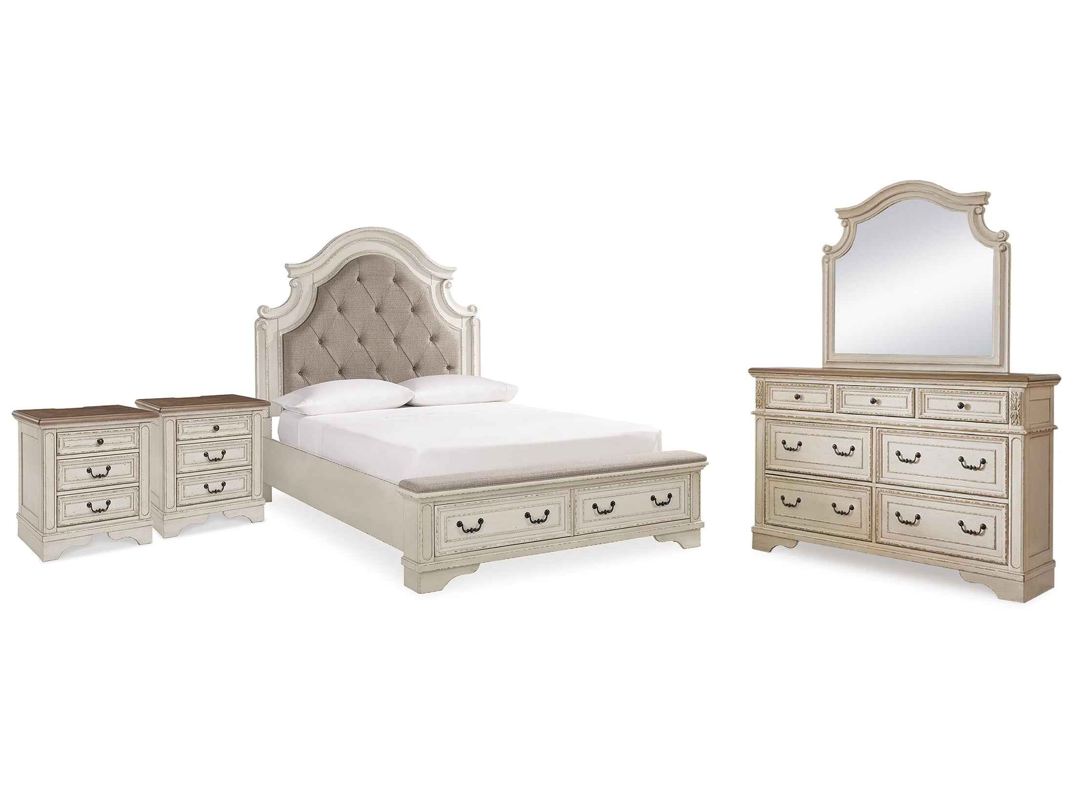 Realyn Queen Panel Bedroom Set, Two-Tone