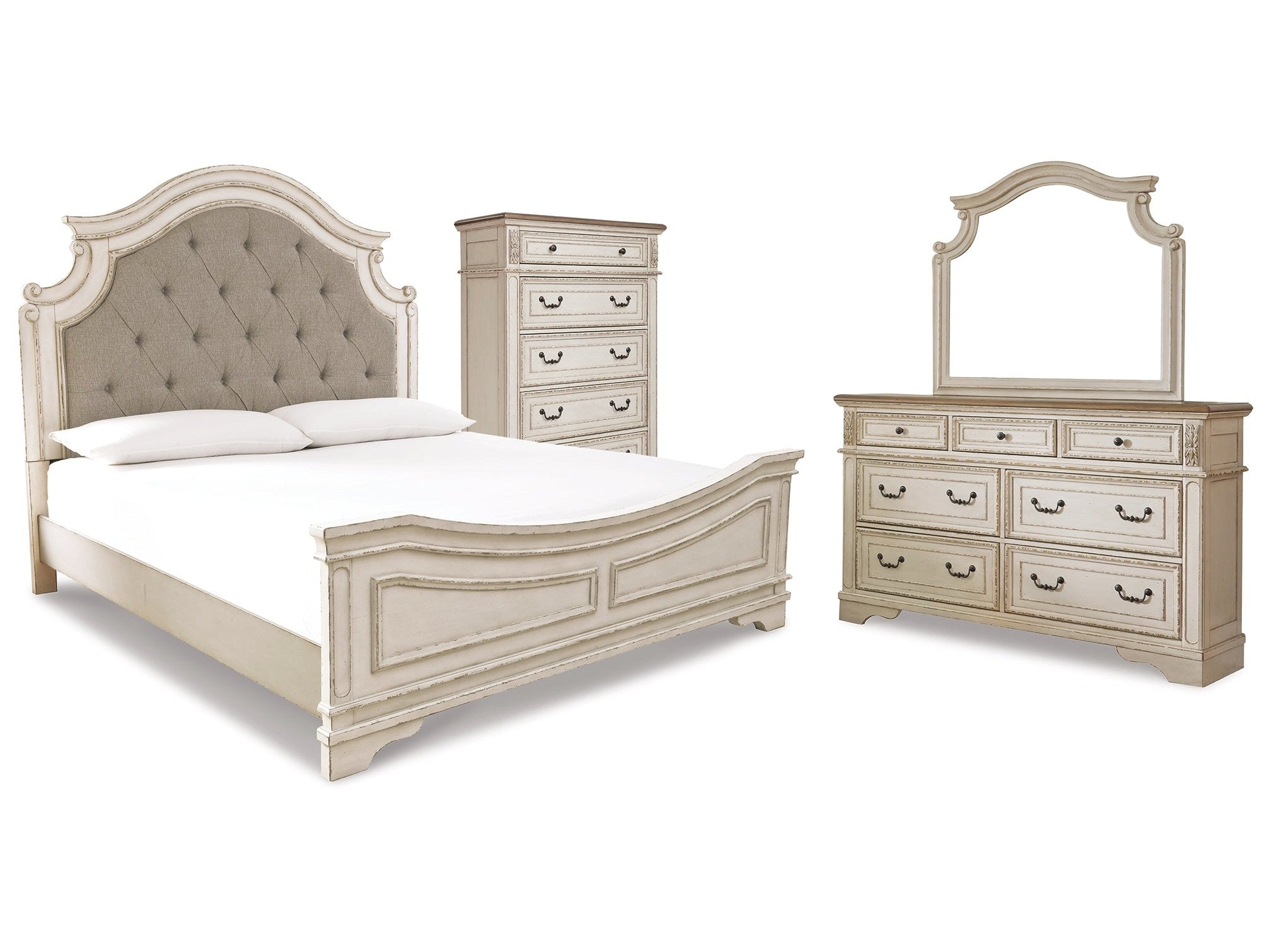 Realyn Queen Panel Bedroom Set, Two-Tone