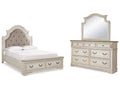 Realyn Two-tone Queen Storage Bedroom Set with Dresser and Mirror