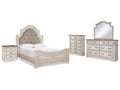 Realyn Queen Upholstered Panel Bedroom Set, Two-Tone