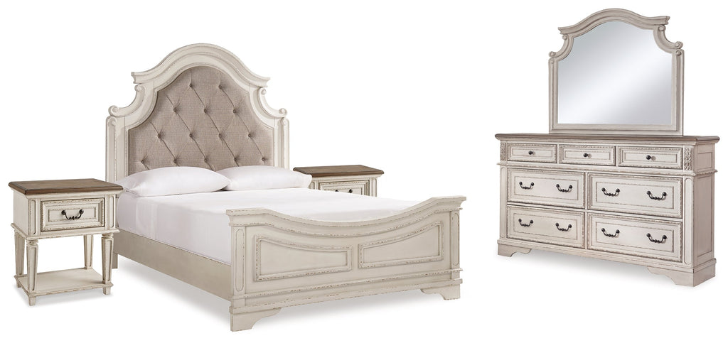 Realyn Queen Upholstered Panel Bedroom Set, Two-Tone