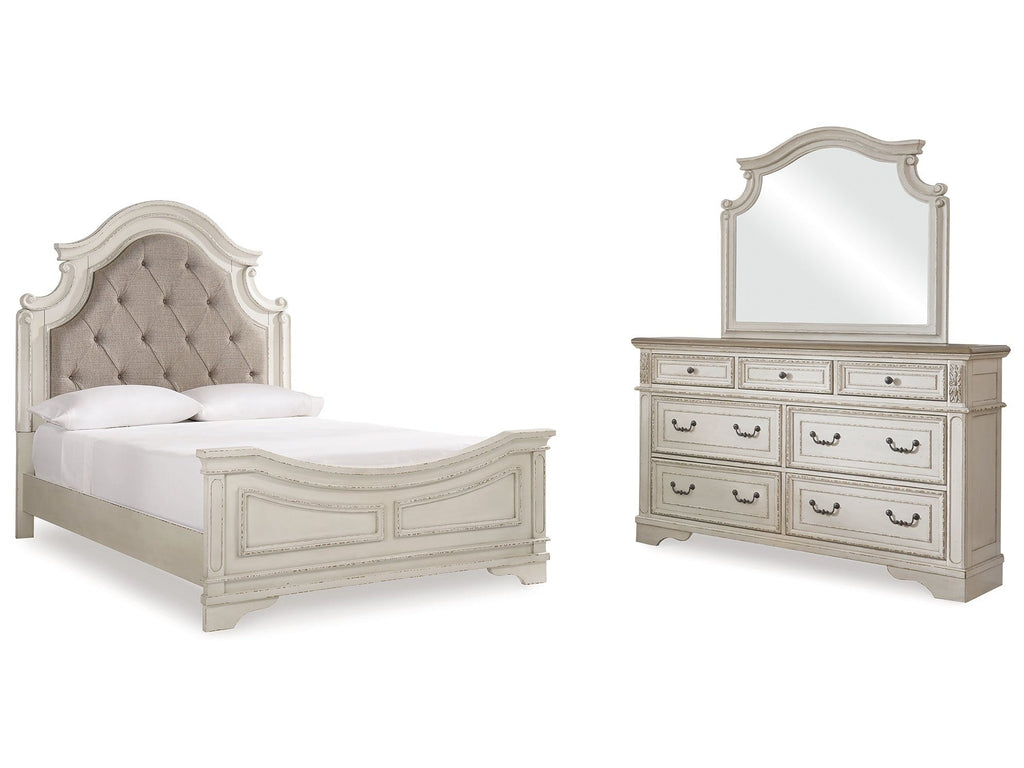 Realyn Queen Upholstered Panel Bedroom Set, Two-Tone
