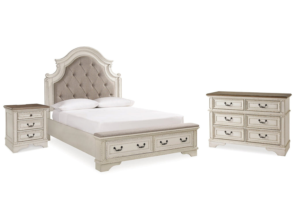 Realyn Queen Upholstered Panel Bedroom Set, Two-Tone