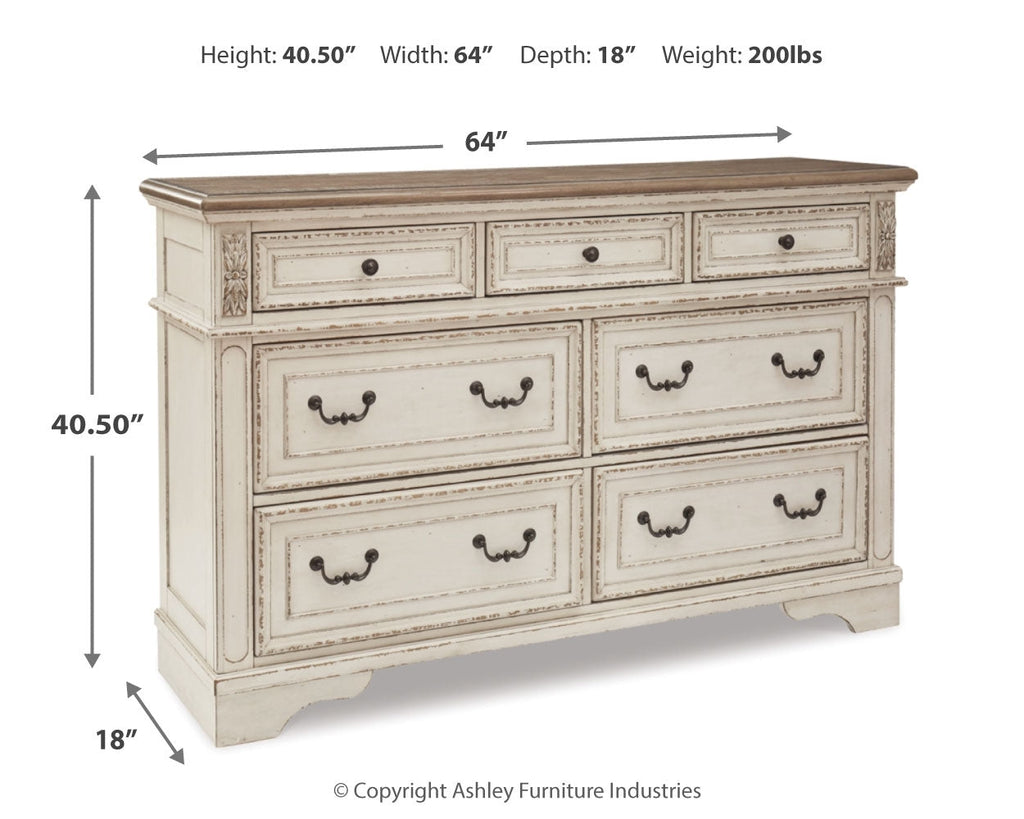 Realyn Queen Upholstered Sleigh Bedroom Set, Two-Tone