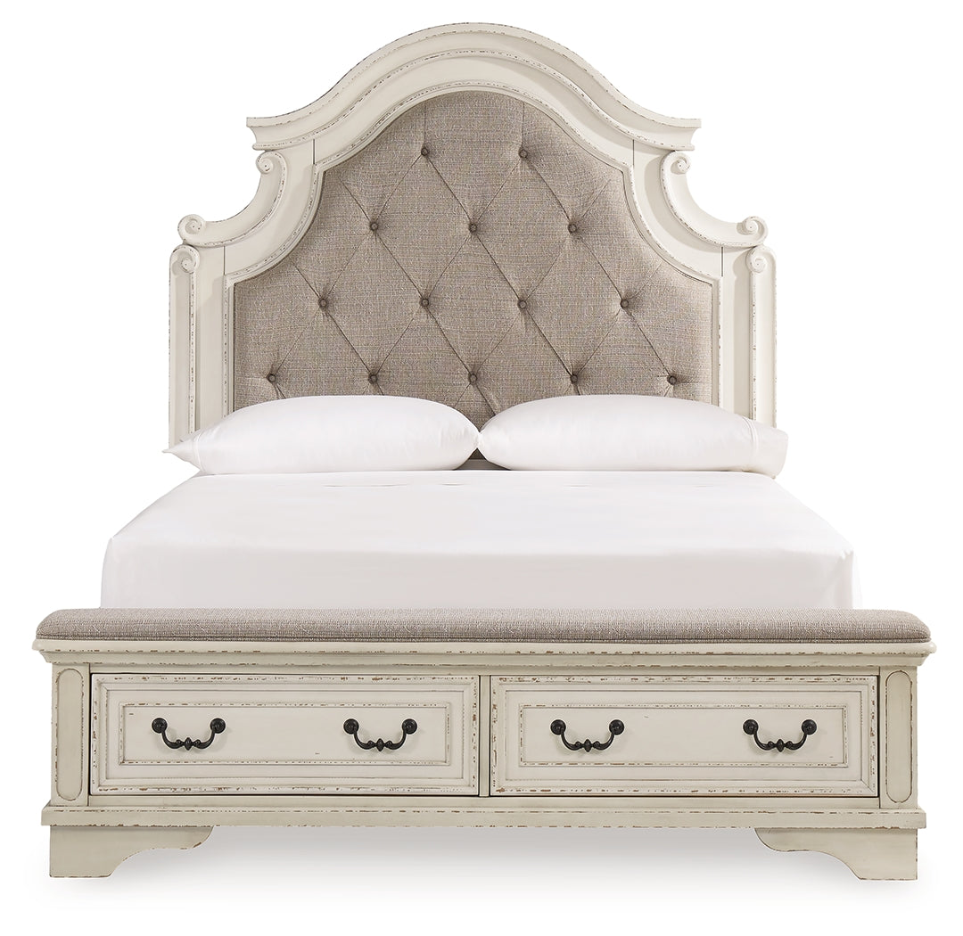 Realyn Queen Upholstery Panel Bedroom Set, Two-Tone