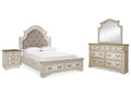 Realyn Queen Upholstery Panel Bedroom Set, Two-Tone