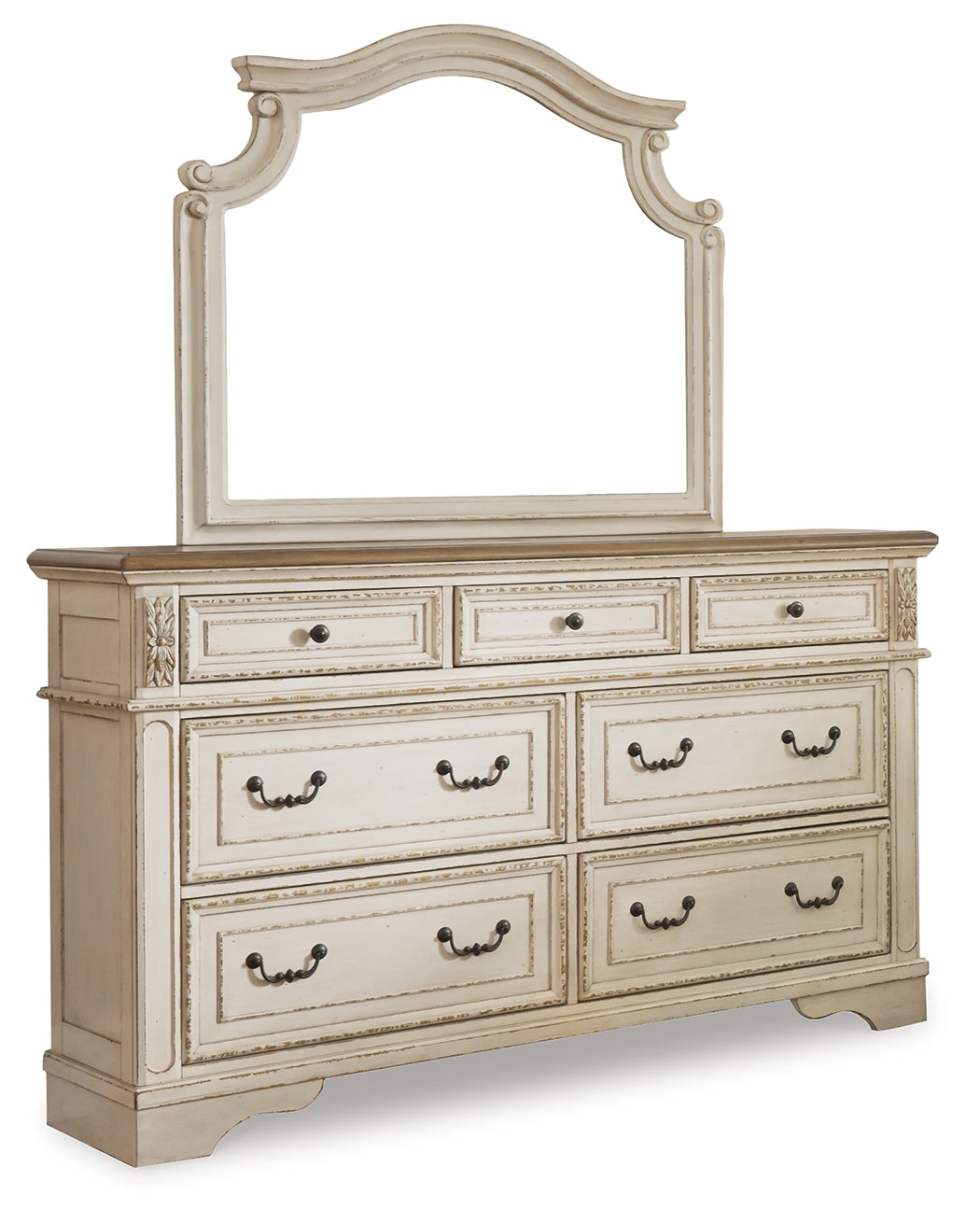Realyn Queen Upholstery Panel Bedroom Set, Two-Tone