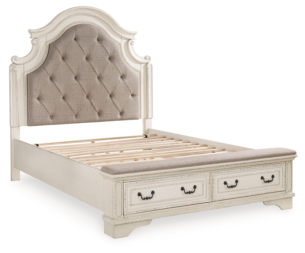 Realyn Queen Upholstery Panel Bedroom Set, Two-Tone