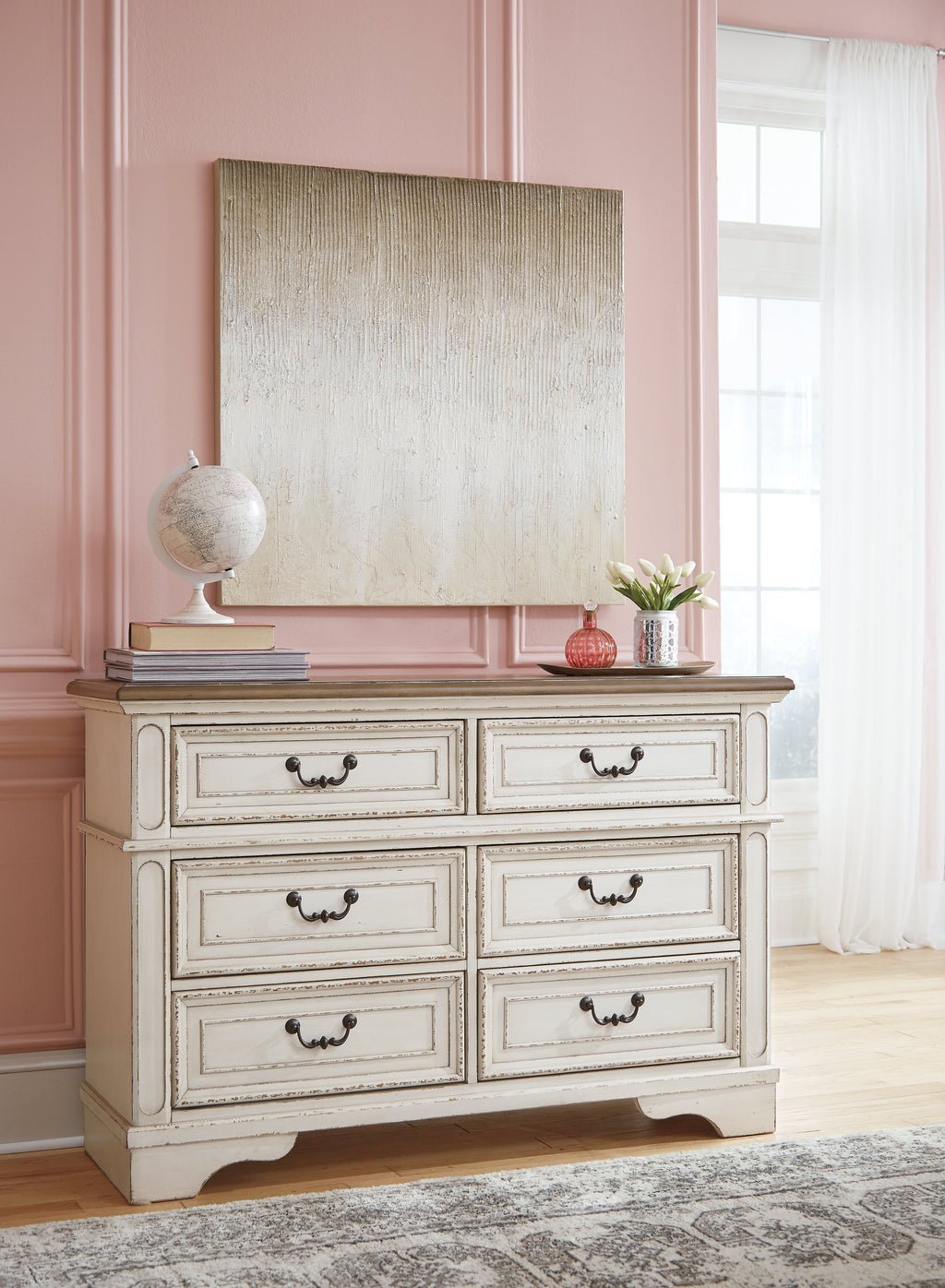 Realyn Two-tone Twin Storage Daybed, Dresser and Nightstand