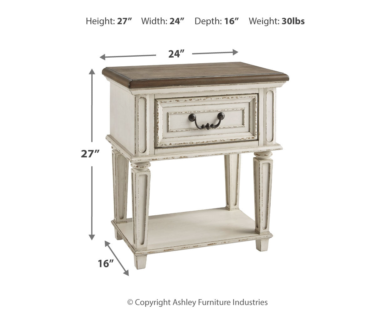 Realyn Two-tone Twin Upholstered Panel Bedroom Set with Nightstand