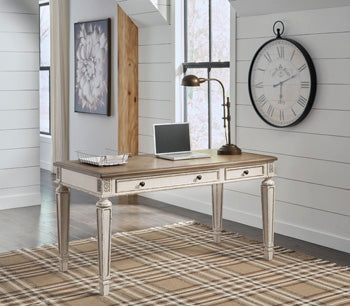 Realyn White/Brown 60" Home Office Desk