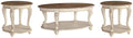 Realyn White/Brown Coffee Table and 2 End Tables