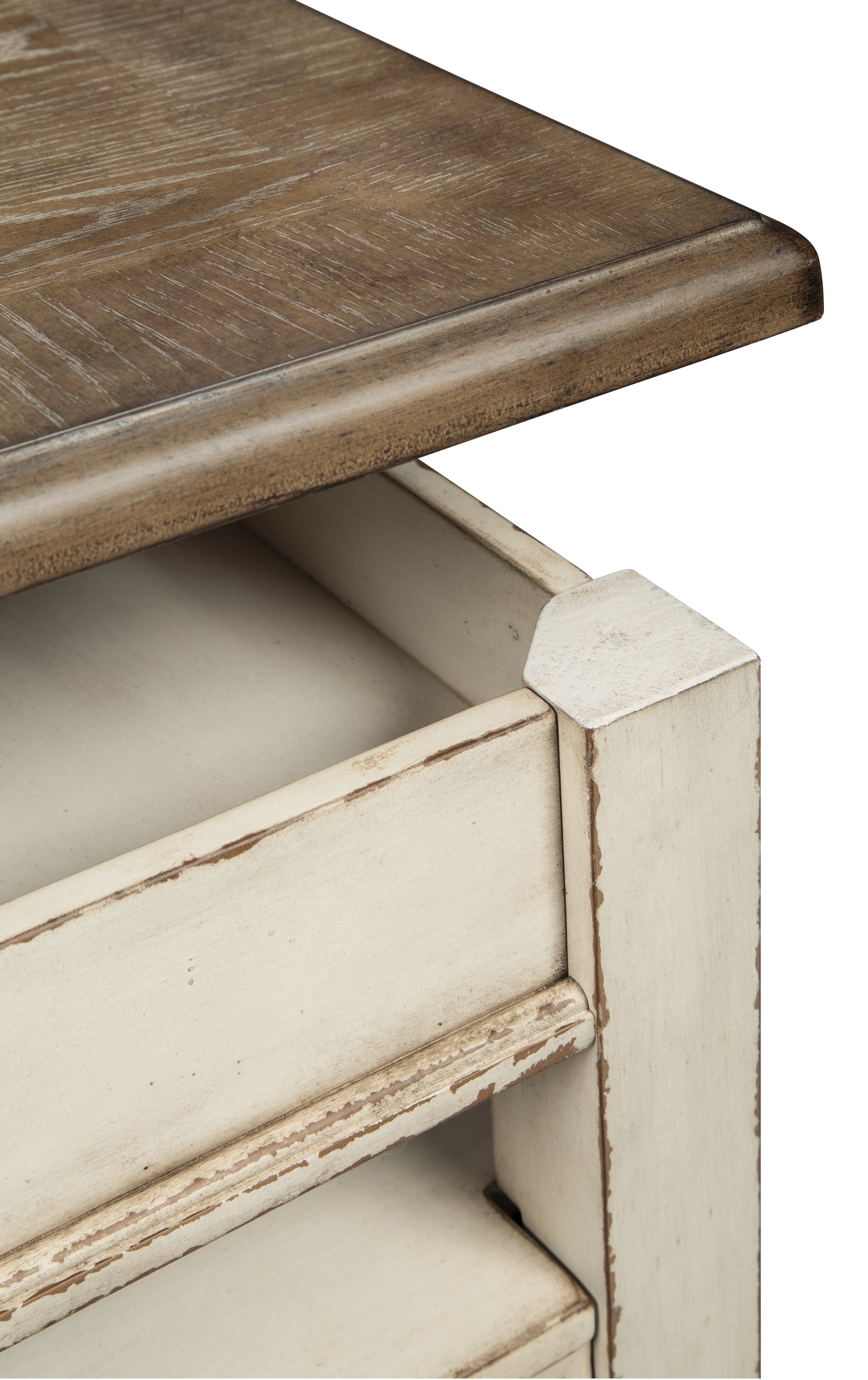 Realyn White/Brown Coffee Table with Lift Top