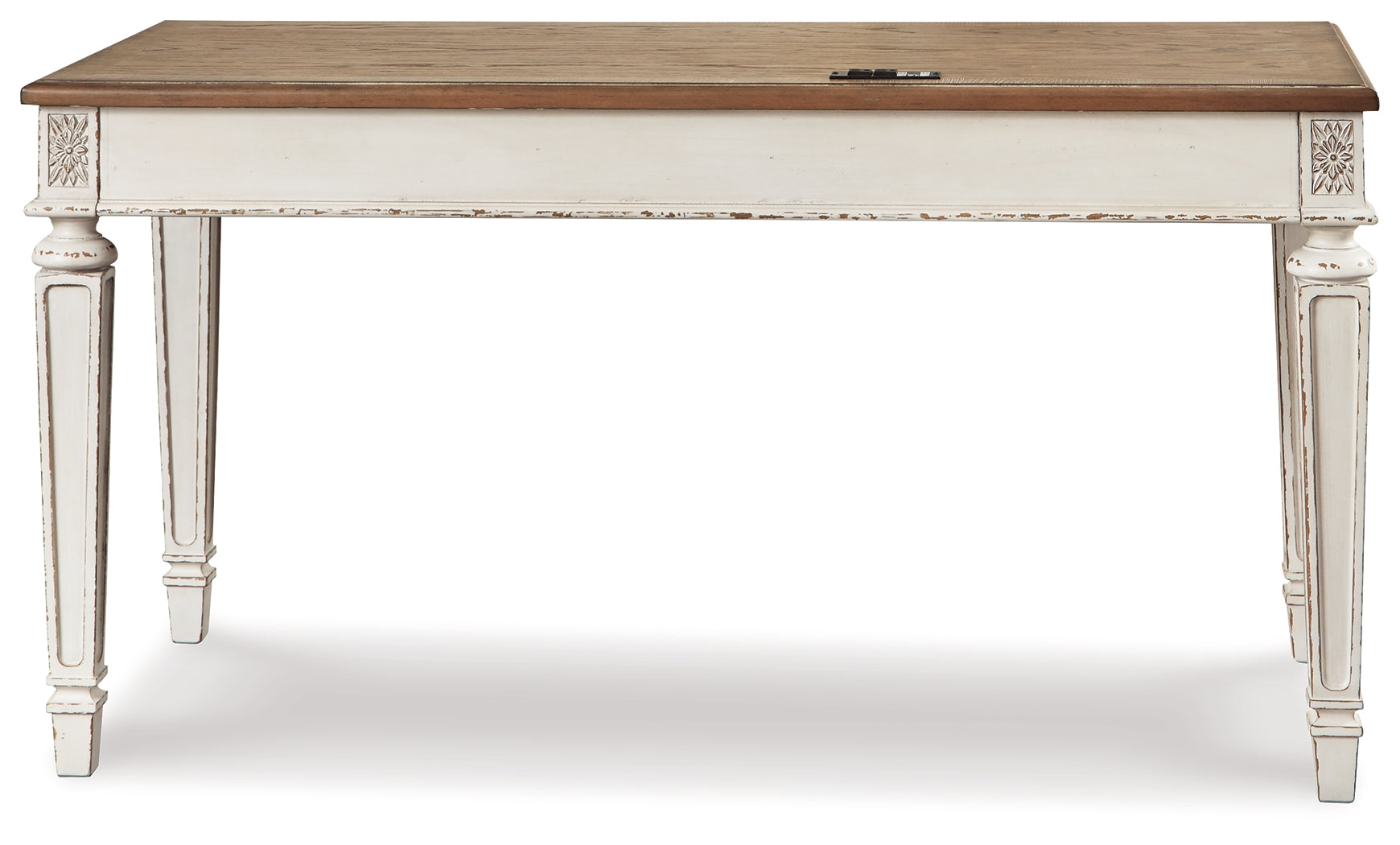 Realyn White/Brown Desk and Bookcase