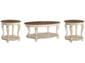 Realyn White/Brown Occasional Table Set / 3pc