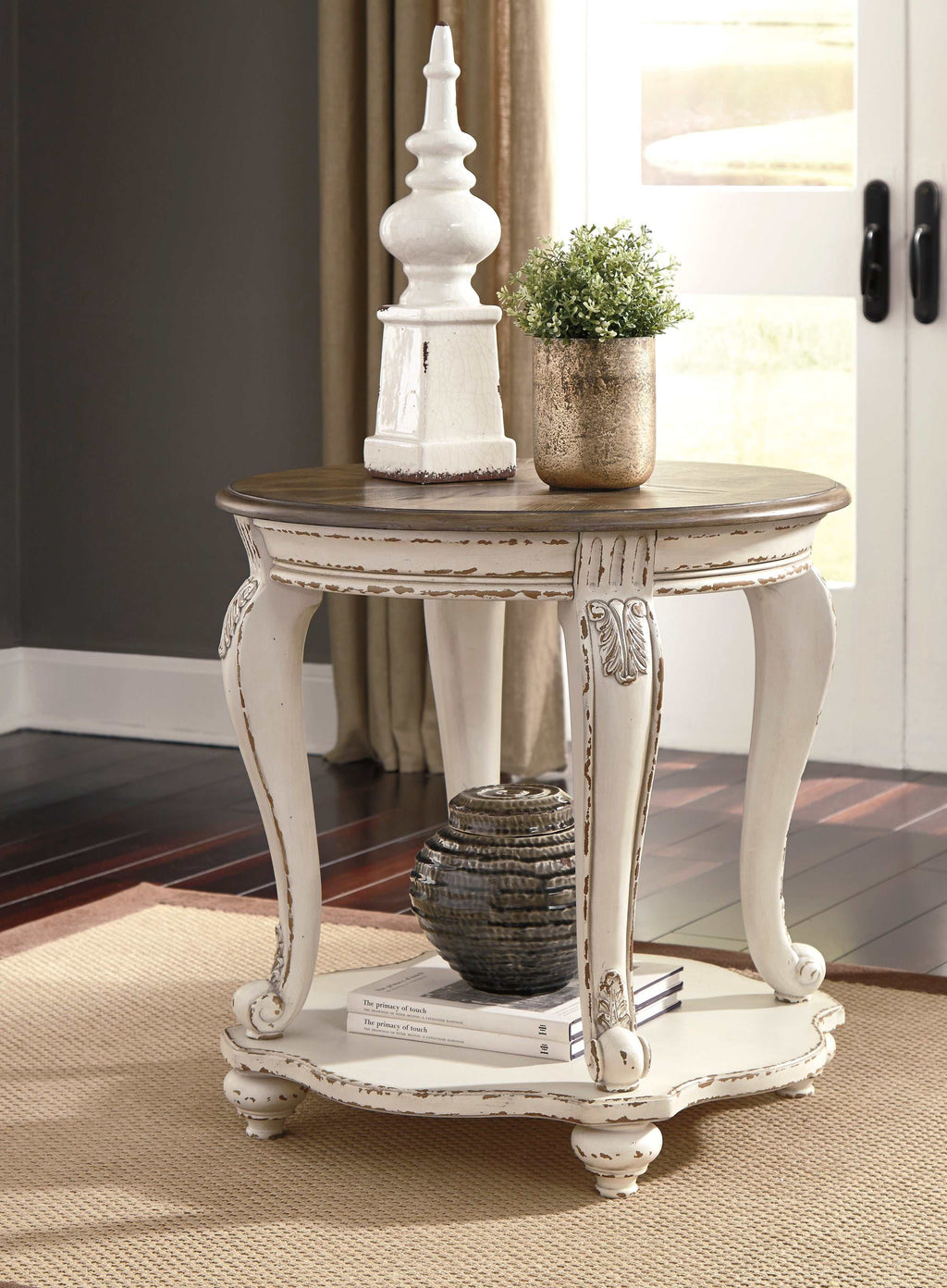 Realyn White/Brown Occasional Table Set / 3pc