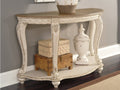 Realyn White/Brown Sofa Table