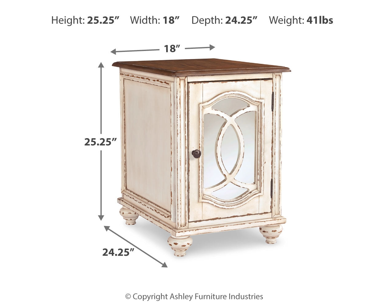 Realyn White Coffee Table and 2 End Tables