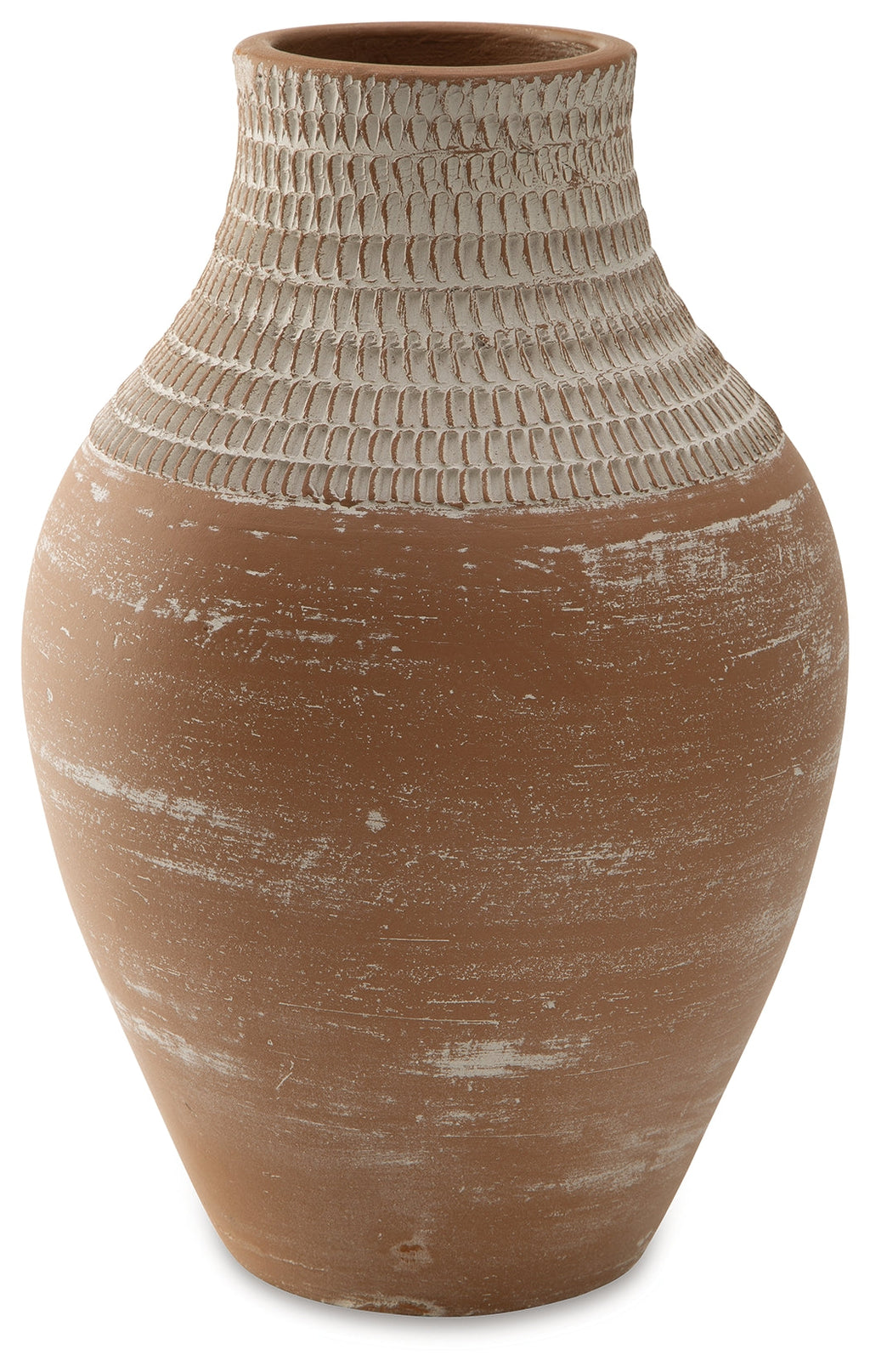 Reclove Distressed White Vase (13.13"H)