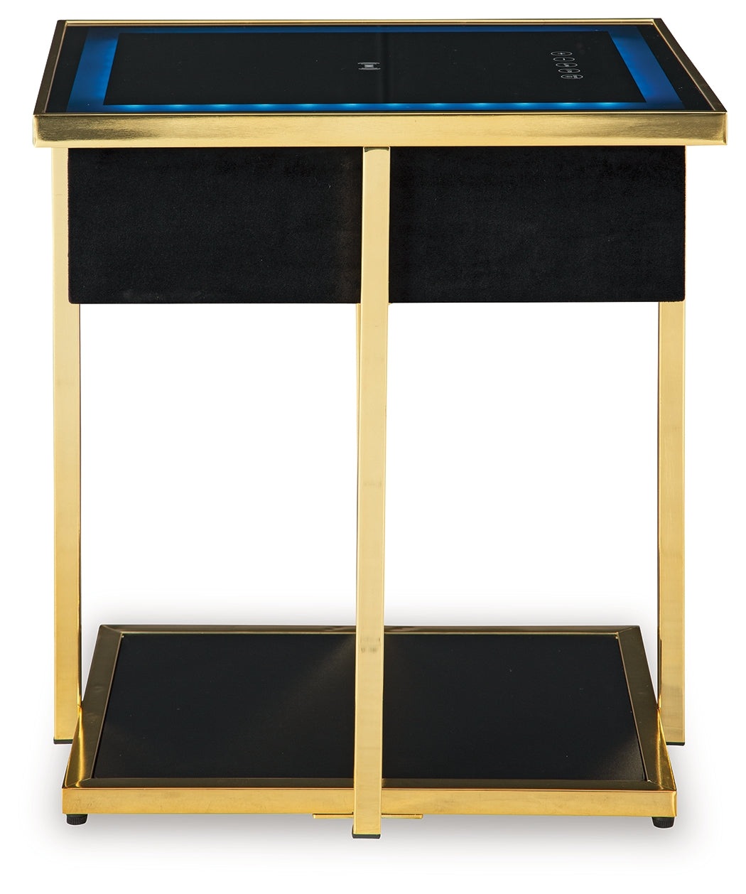 Rexwell Black/Gold Finish Accent Table with Speaker
