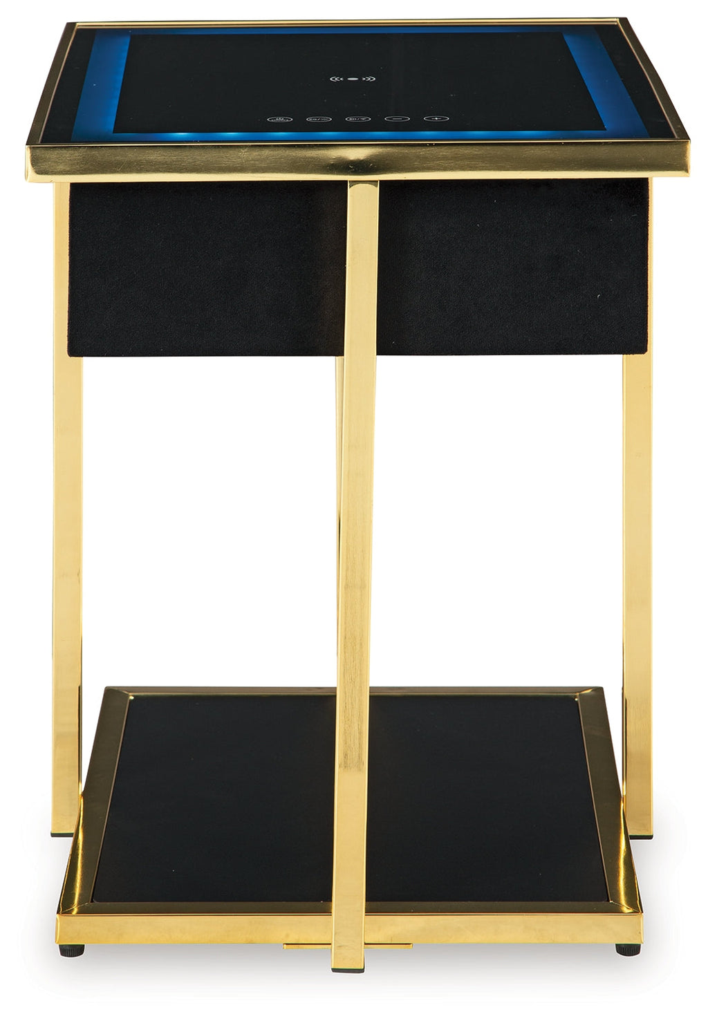 Rexwell Black/Gold Finish Accent Table with Speaker
