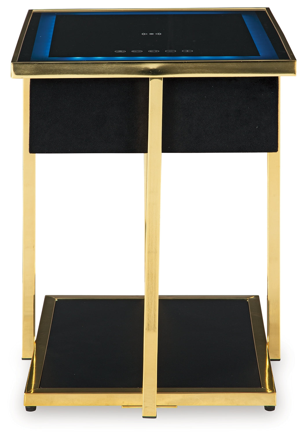 Rexwell Black/Gold Finish Accent Table with Speaker