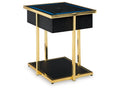 Rexwell Black/Gold Finish Accent Table with Speaker