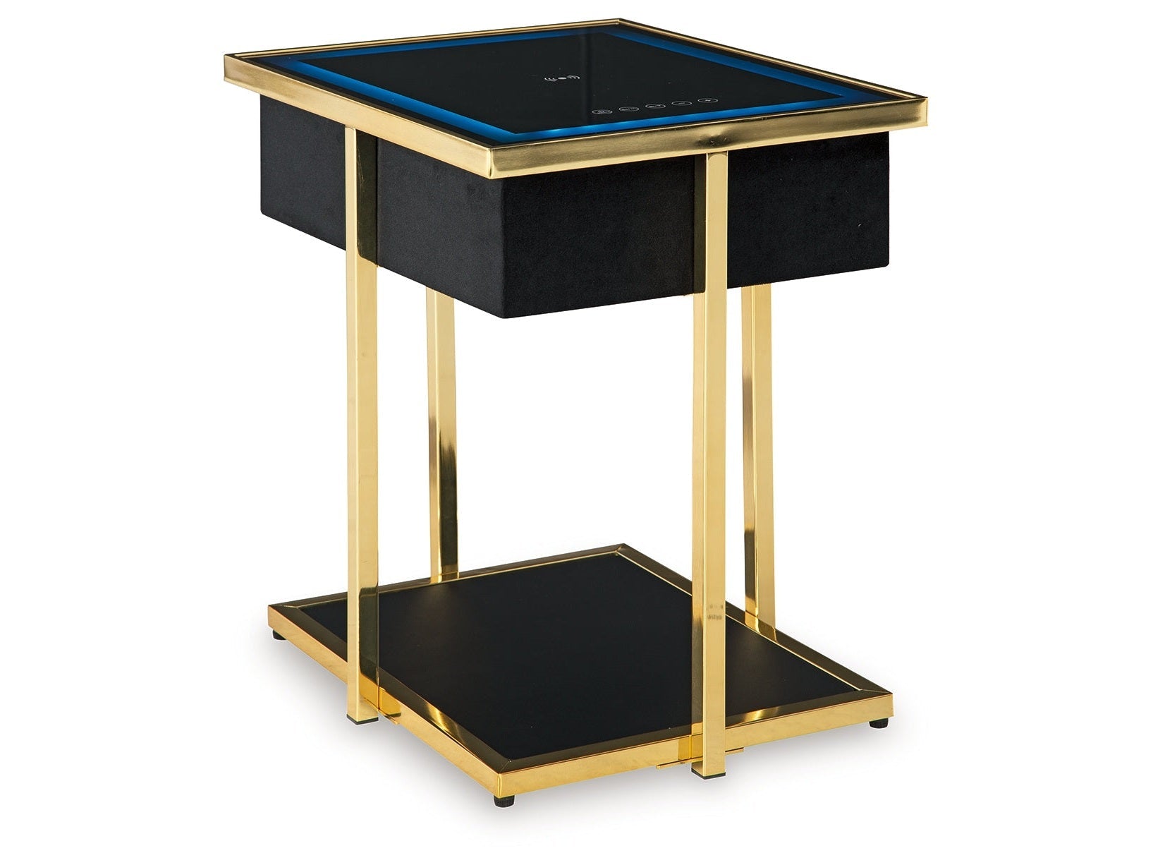 Rexwell Black/Gold Finish Accent Table with Speaker