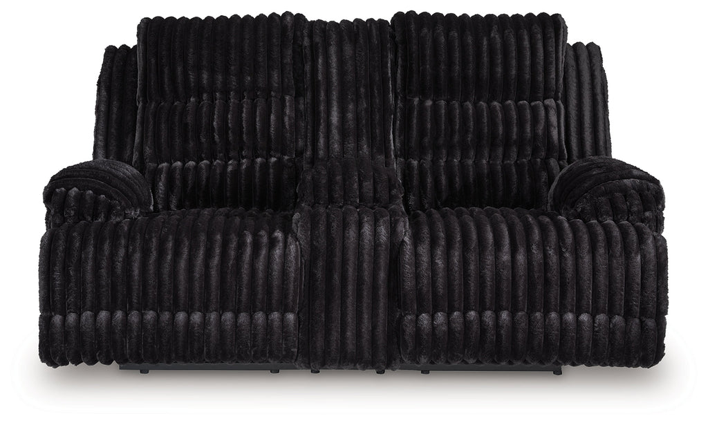 Rhine Falls Onyx DBL REC PWR Loveseat w/Console