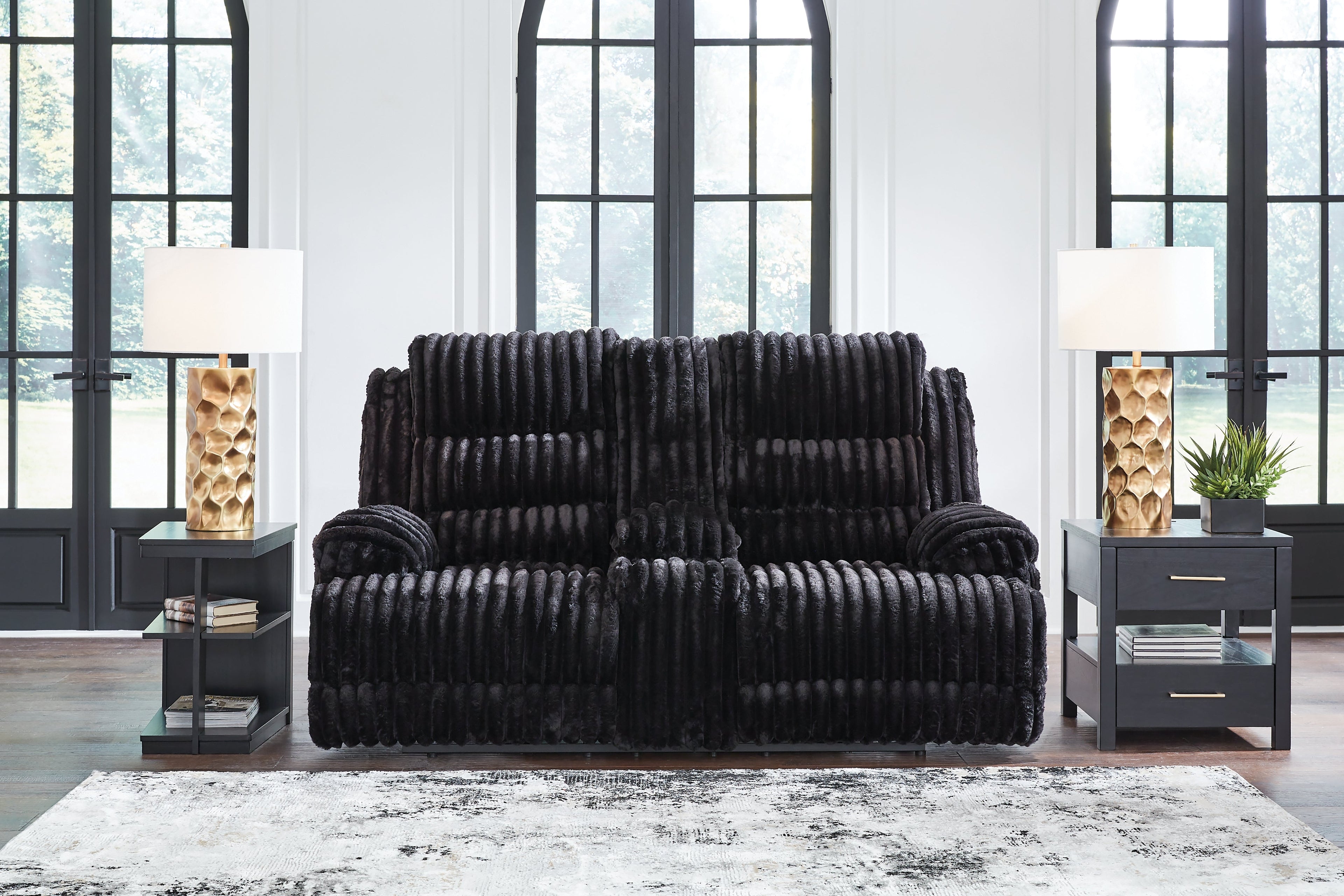 Rhine Falls Onyx Power Reclining Sofa and Loveseat