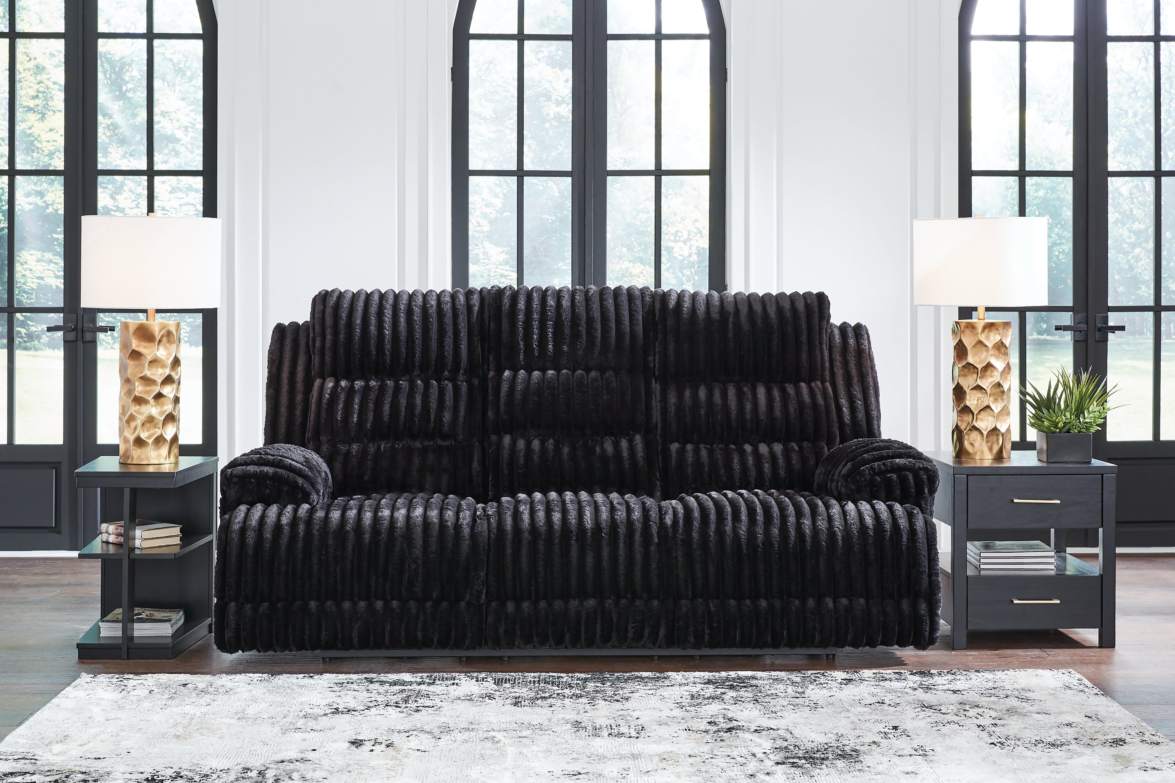 Rhine Falls Onyx Power Reclining Sofa and Power Recliner