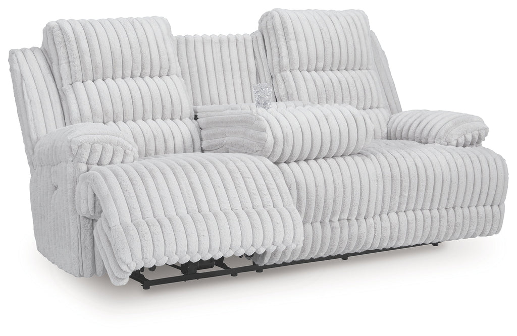 Rhines Falls Alloy REC PWR Sofa w/Drop Down Table