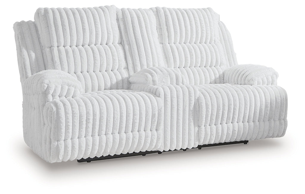 Rhines Falls Alloy Reclining Power Loveseat w/Console