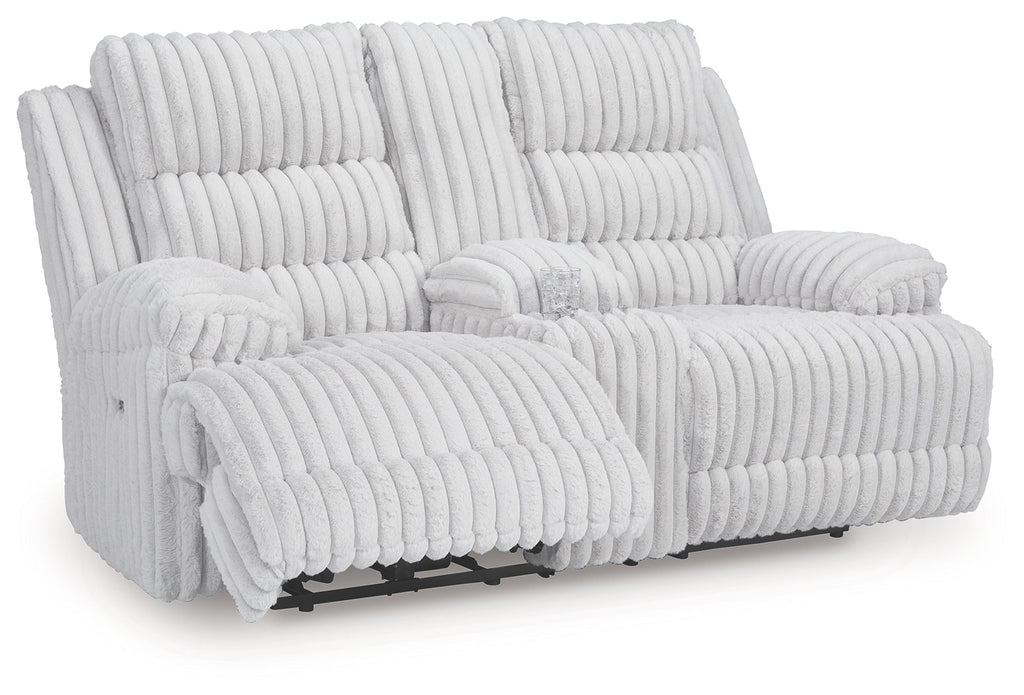 Rhines Falls Alloy Reclining Power Loveseat w/Console