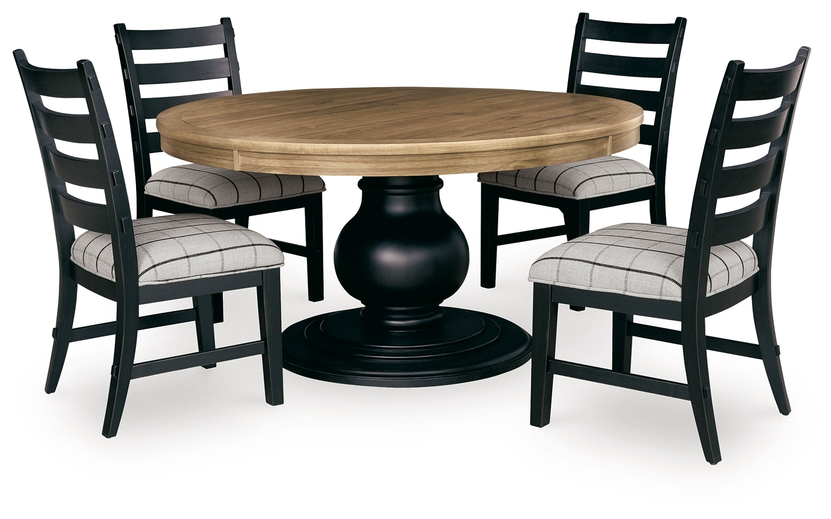 Ridgester Beige/Black Dining Table and 4 Chairs