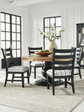Ridgester Beige/Black Dining Table and 4 Chairs
