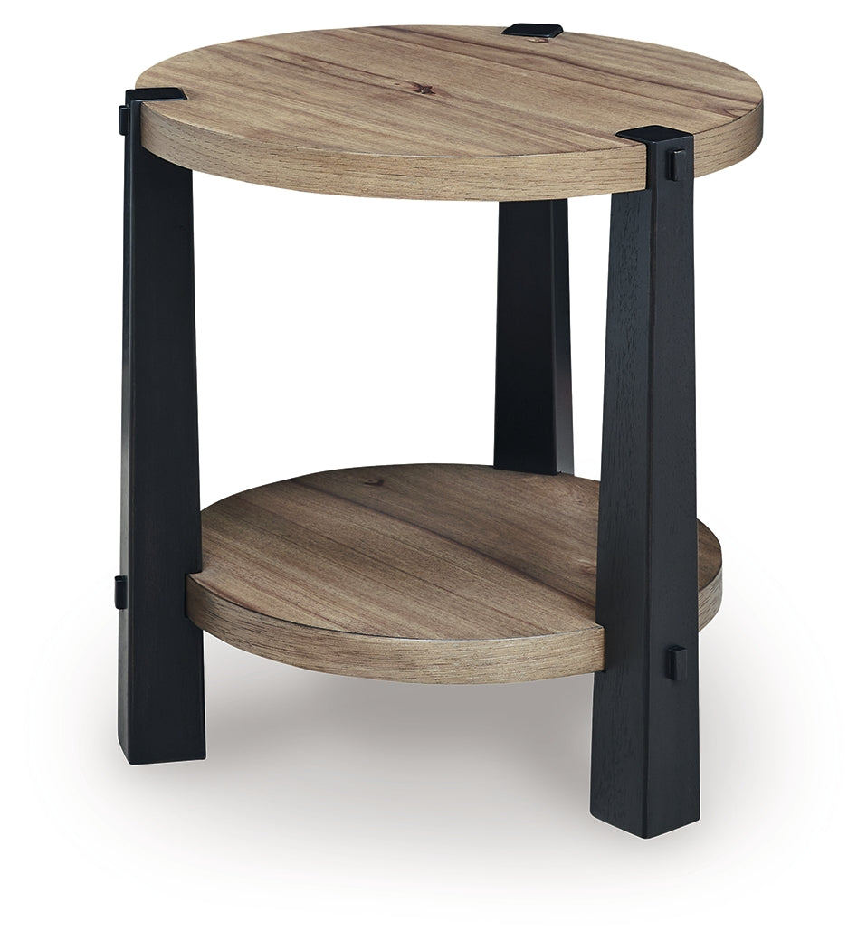 Ridgester Light Brown/Black End Table