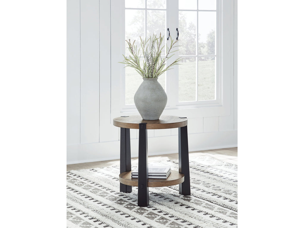 Ridgester Light Brown/Black End Table
