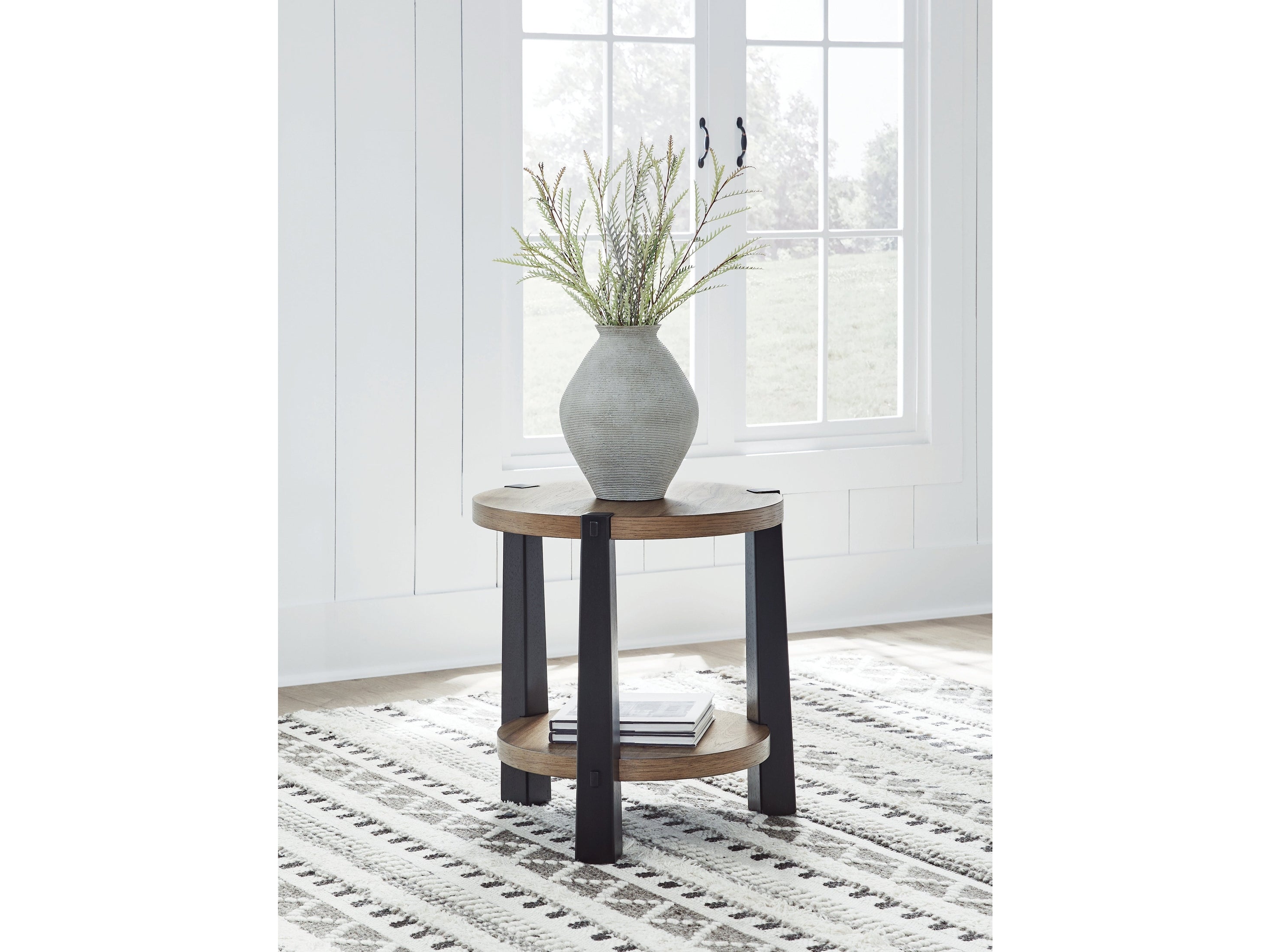 Ridgester Light Brown/Black End Table