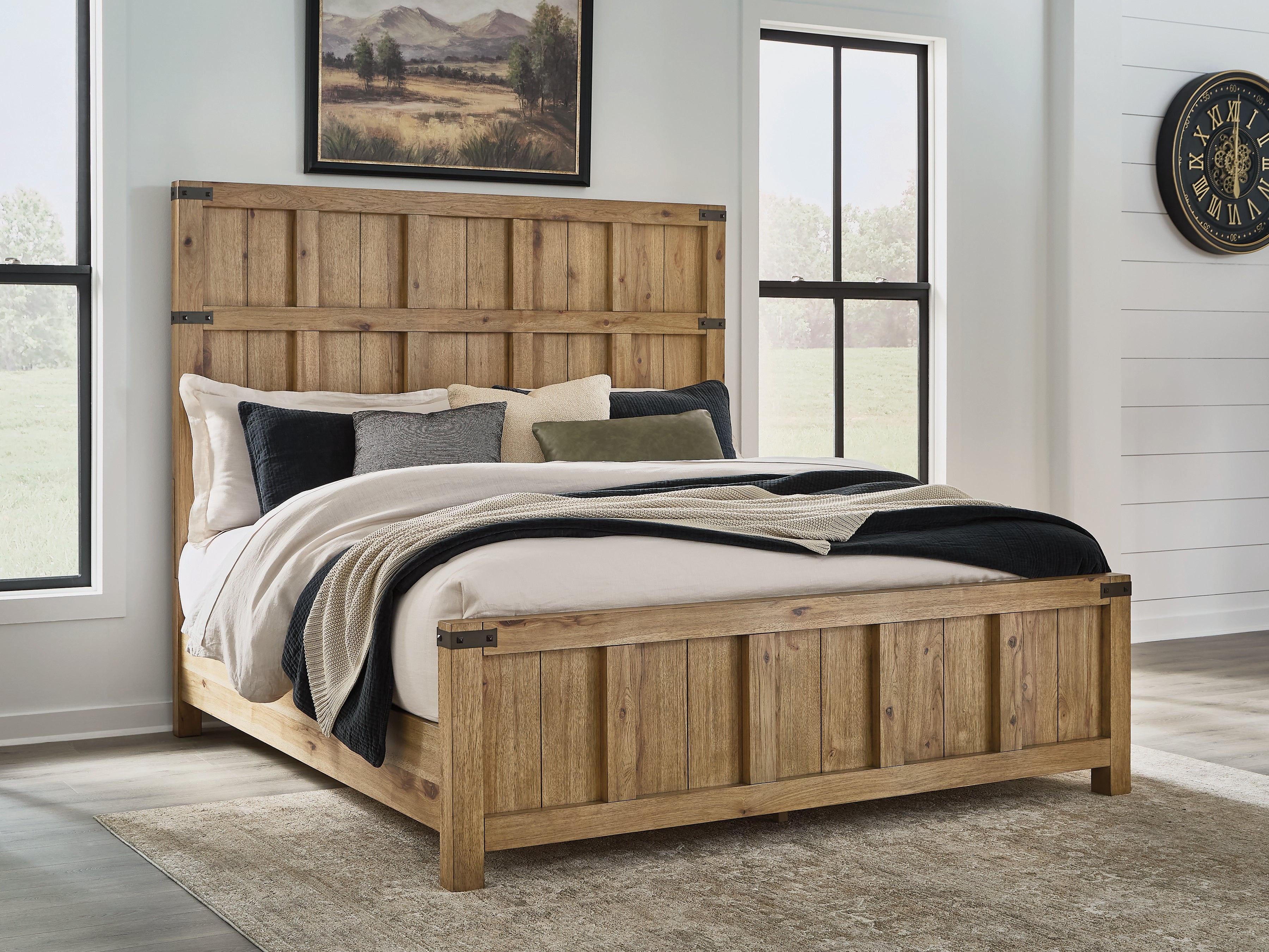 Ridgester Light Brown California King Panel Bed