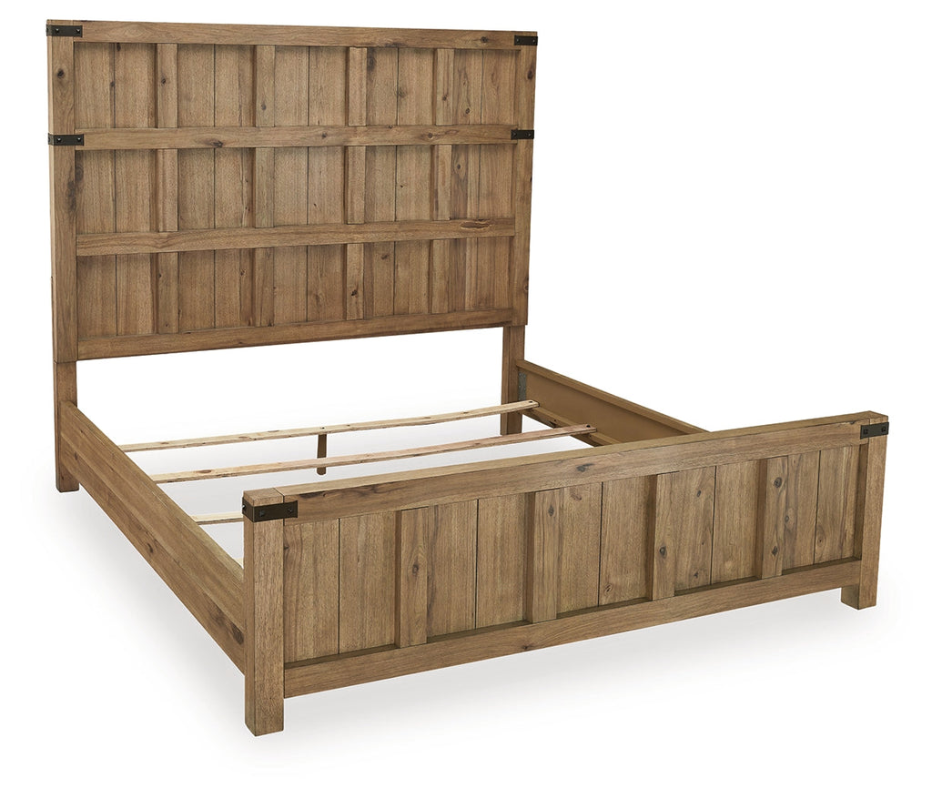 Ridgester Light Brown California King Panel Bed